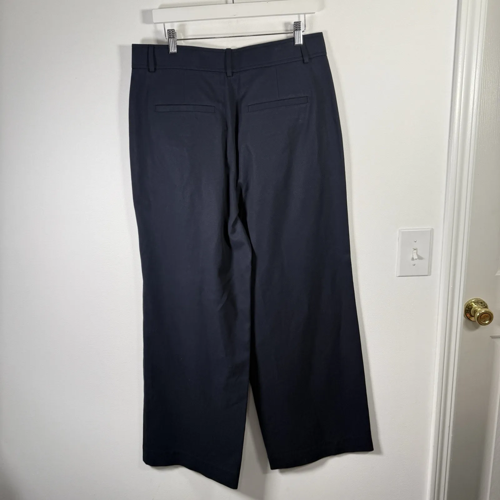 Everlane Way High Drape Pant Lyocell Navy Blue Career Office Capsole Womens 12S - Image 4