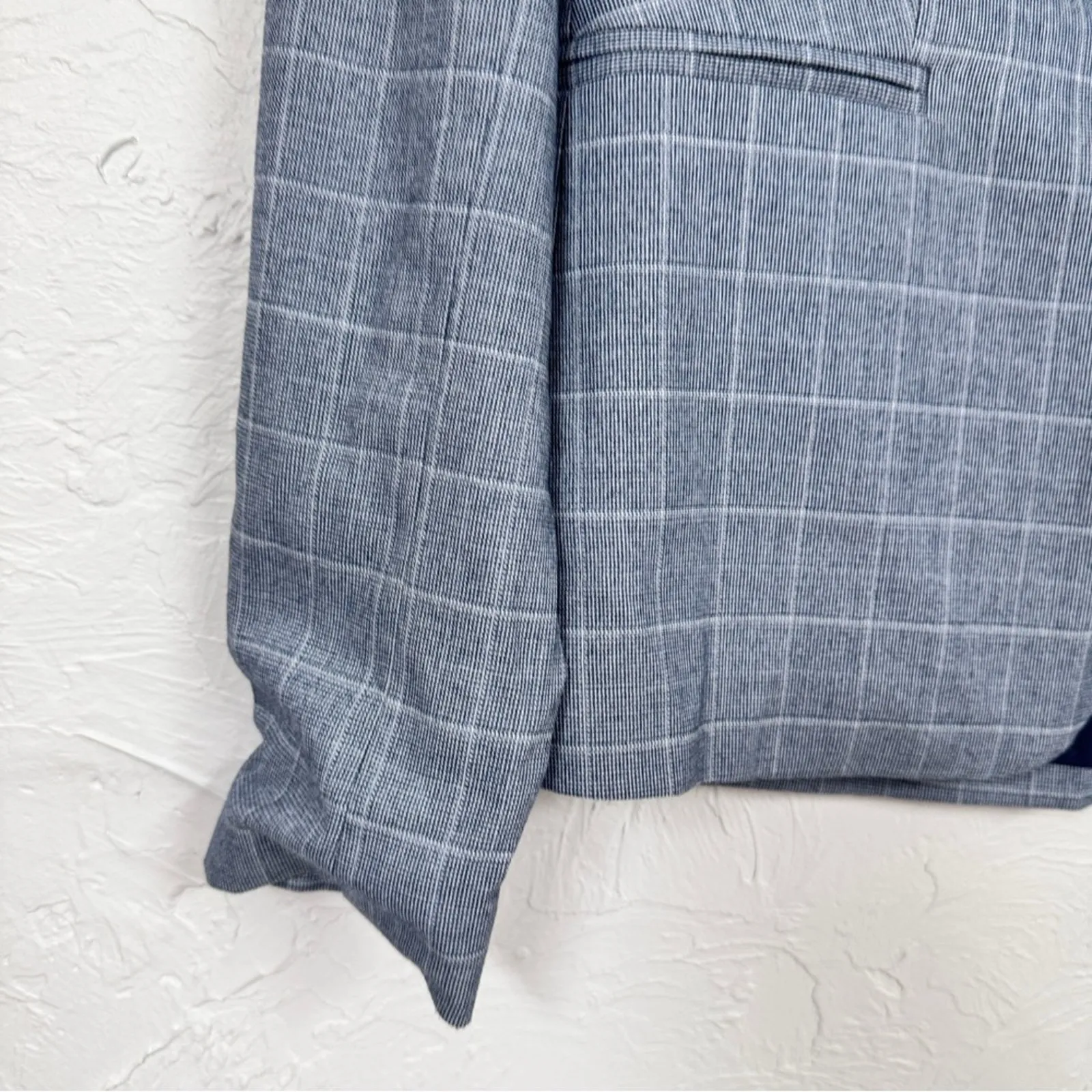 Banana Republic Blue Plaid Classic Blazer Jacket Womens 4 Preppy Office Academia - Image 2