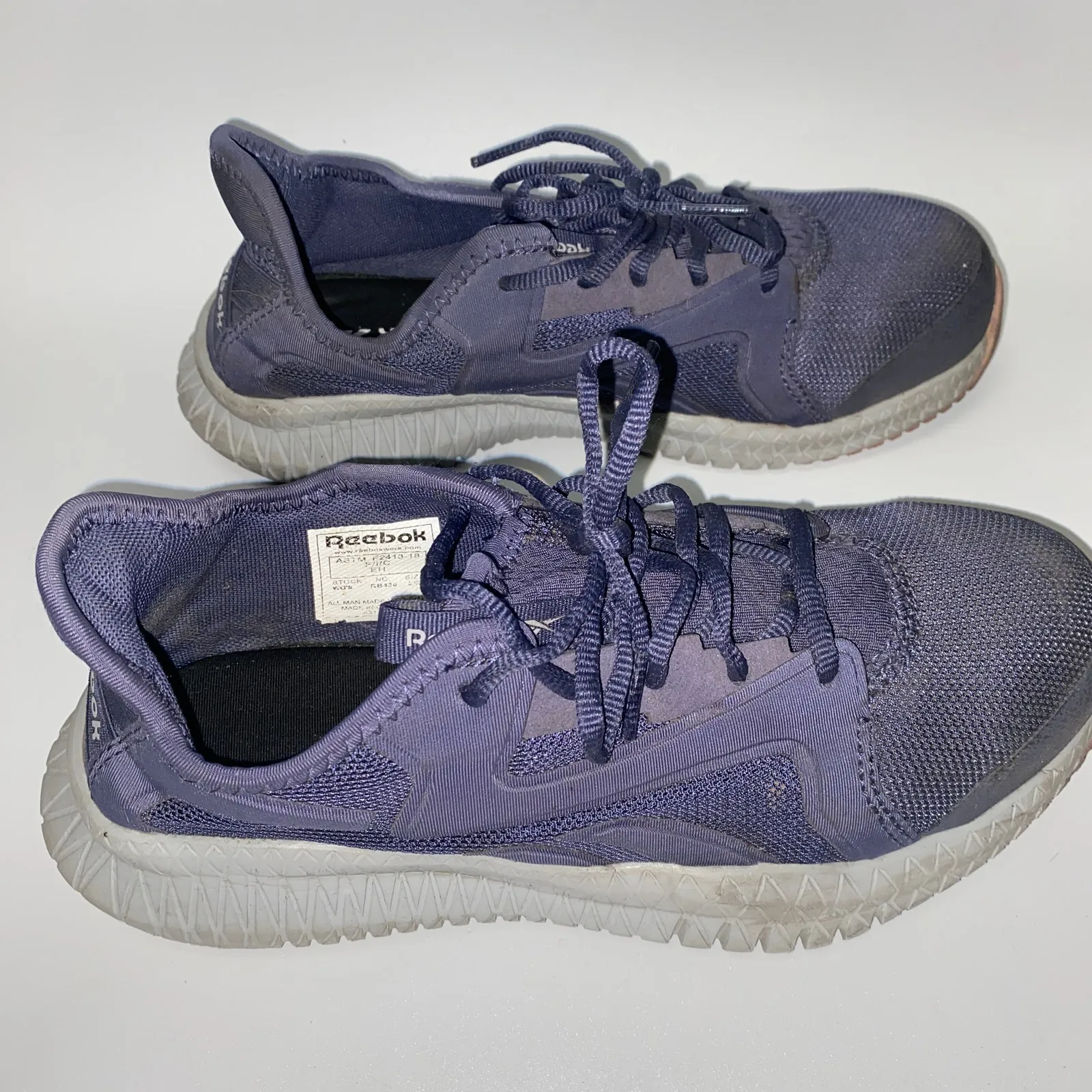 Reebok Navy Blue Flexagon 3.0 Composite Toe Slip Resistant Work Shoes Size 8.5W - Image 5