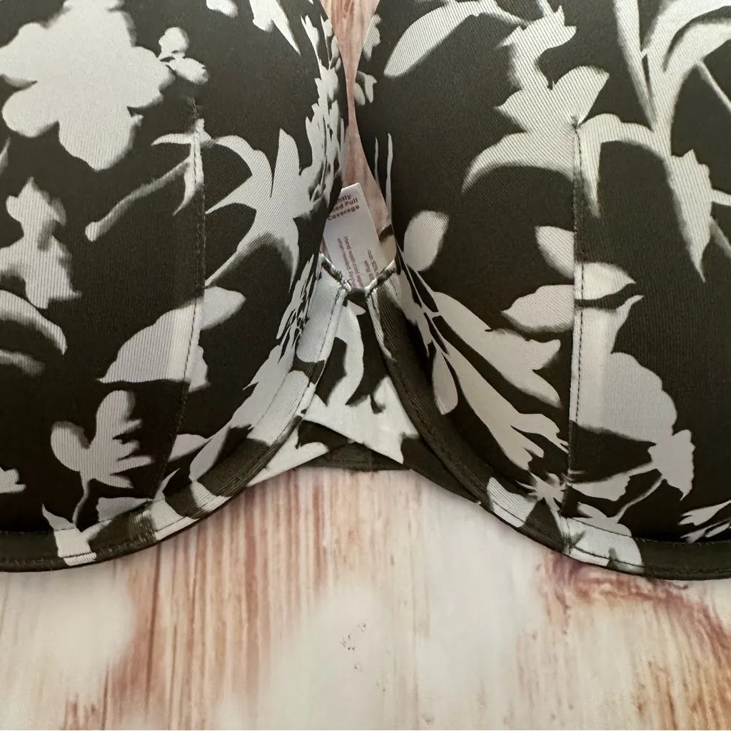 Cacique Green Floral Print Totally Smooth Lightly Lined Full Coverage Bra 38DD - Image 6