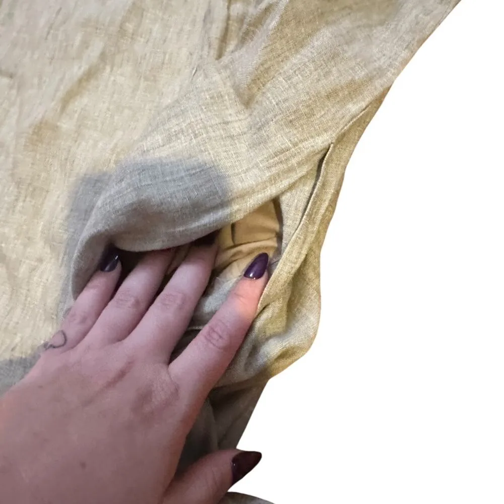 Washed Organic Linen Delave Mandarin Collar Shirtdress - Image 9