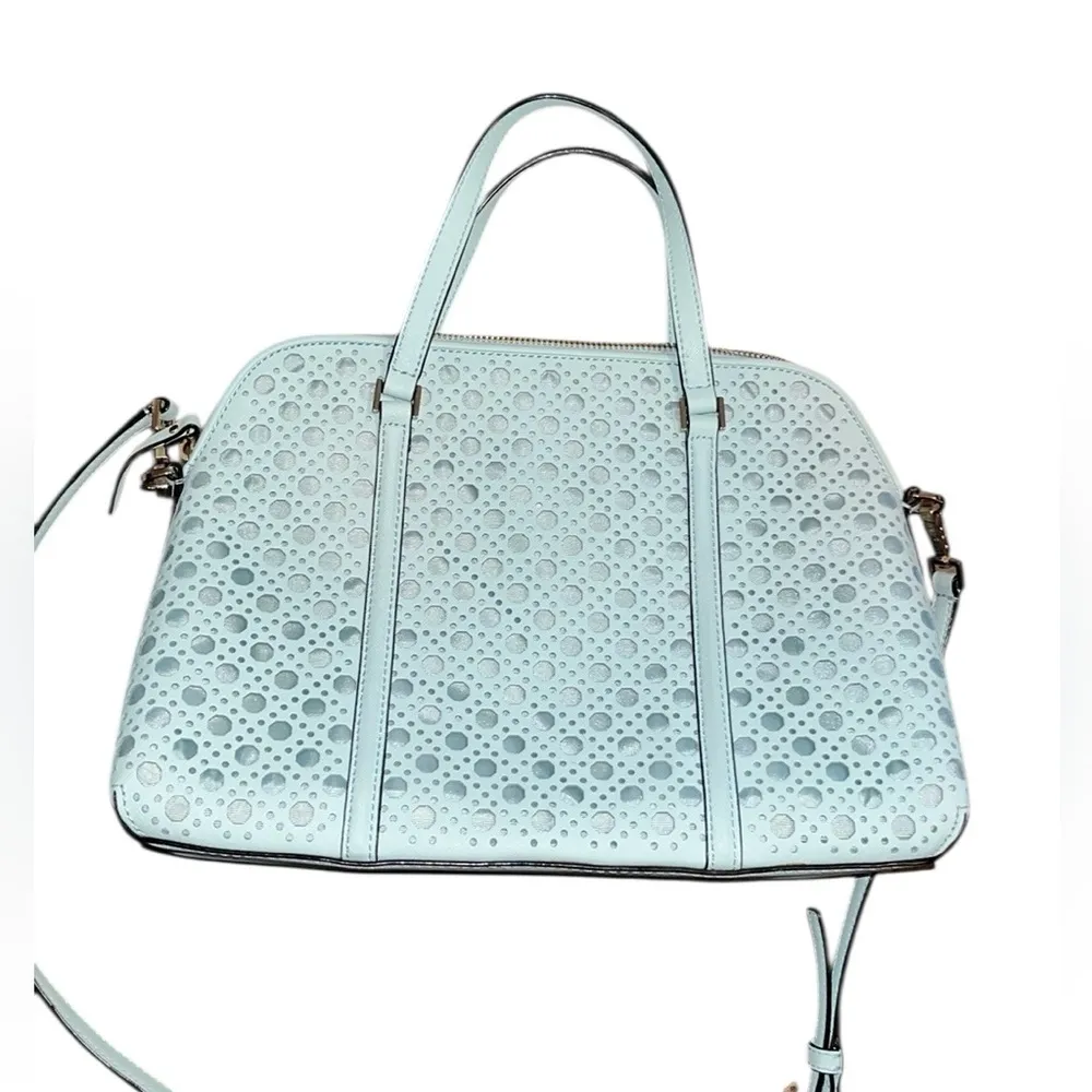 Kate Spade Grace Blue Satchel Newbury Lane Small Rachelle Crossbody with Cutouts - Image 3