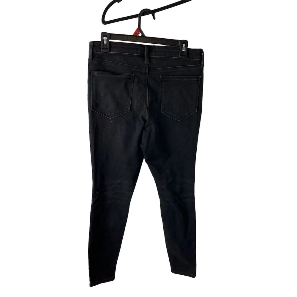 Athleta Women's Skinny Jeans Size 10 Black Dark Wash Ankle Zip - Image 3