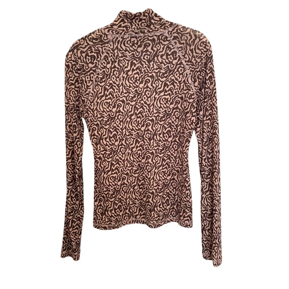 Nanushka Madi Mesh Turtleneck Brown Size M - Image 5