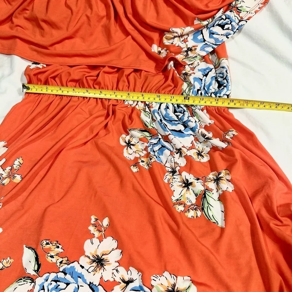Floral Off Shoulder Long Maxi Floral Sundress L/XL Boho Chic Beach Milkmaid Size 1X - Image 3