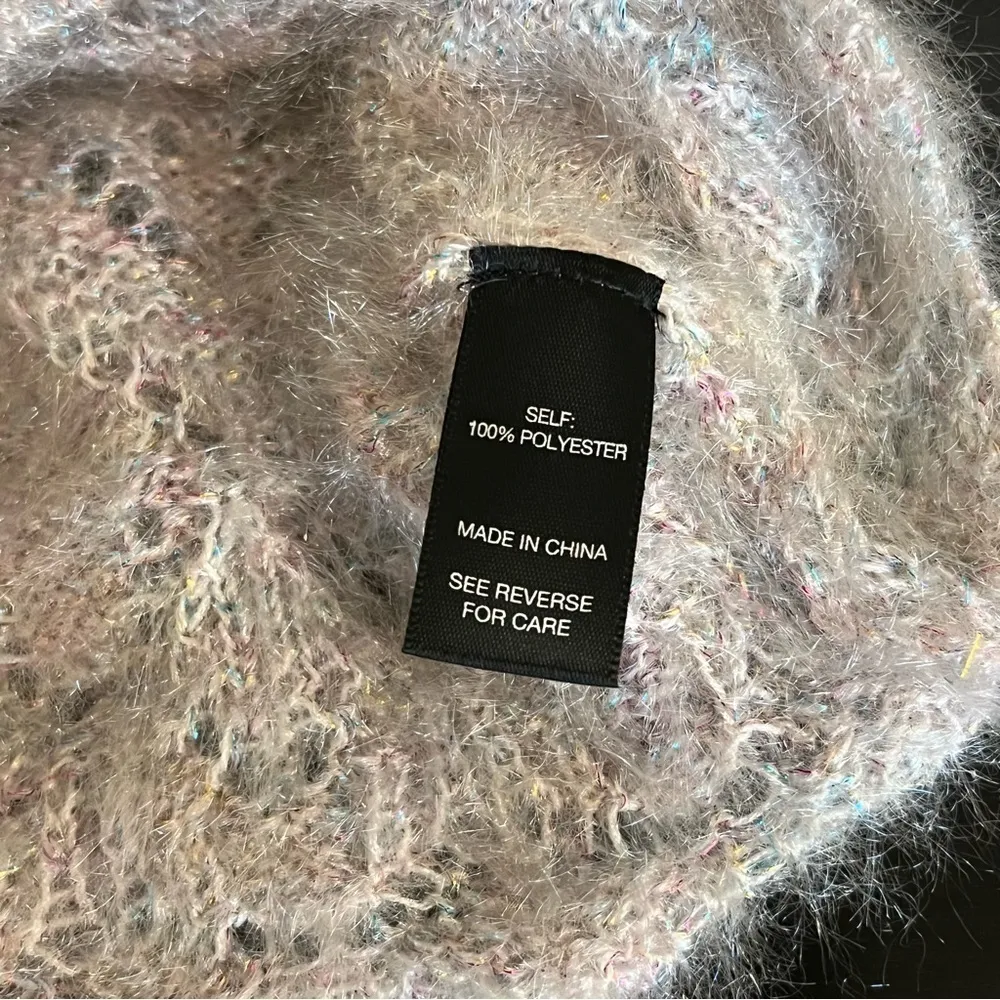 Fuzzy sweater Red by BKE Rainbow Shimmer Pointelle , soft, cropped, XL - Image 11