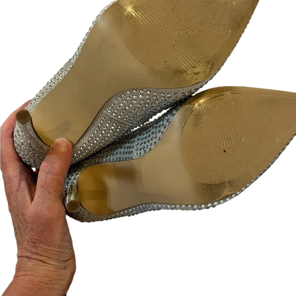 Steve Madden  Daisie Silver Rhinestone Heels size 6 - Image 7