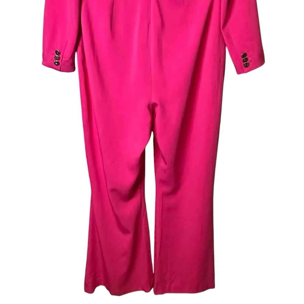 Karen Millen Compact Viscose Tailored Button Jumpsuit Hot Pink NWT Women’s 14 - Image 11