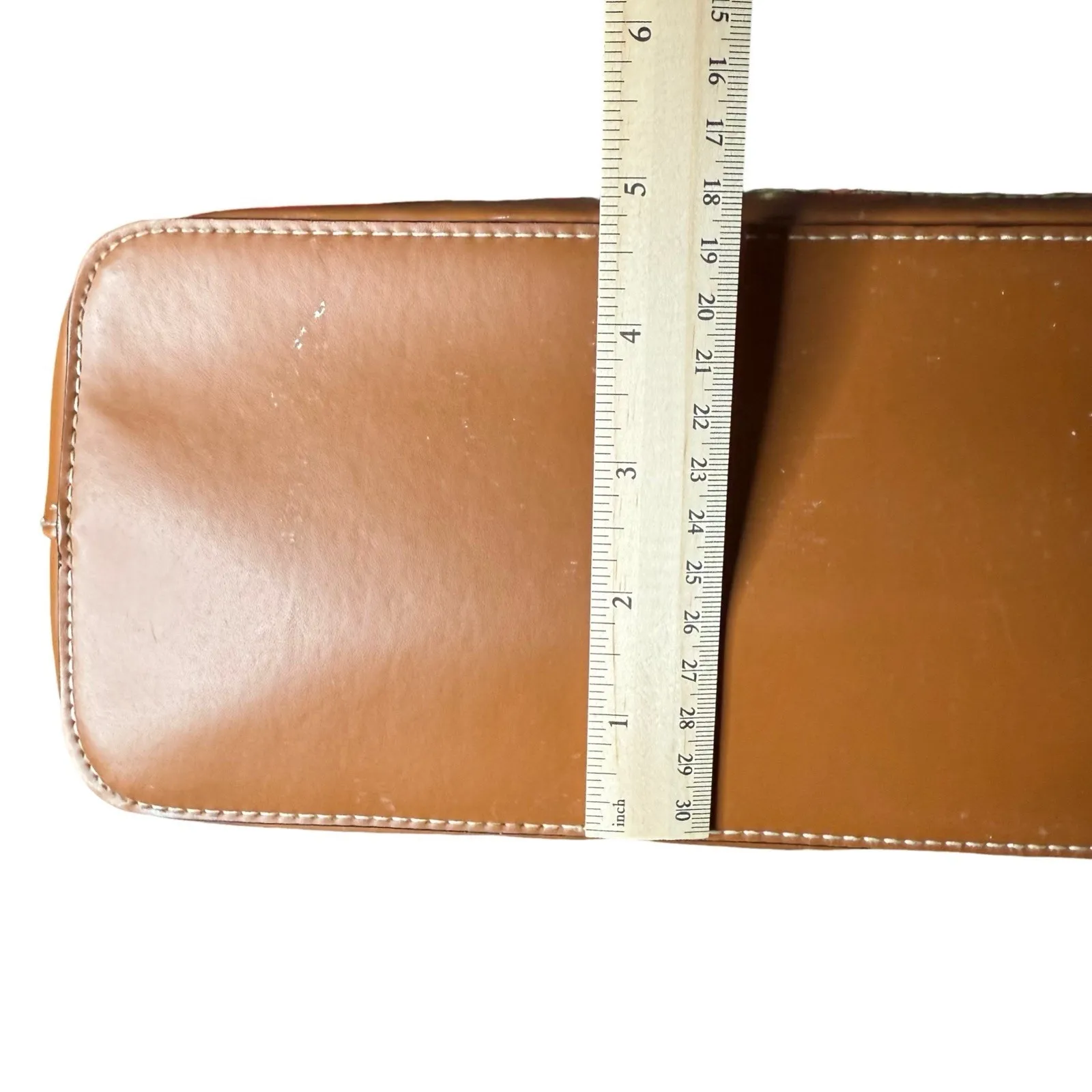 Etienne Aigner Woven Straw Raffia Shoulder Bag Tan Brown Classic Medium - Image 7