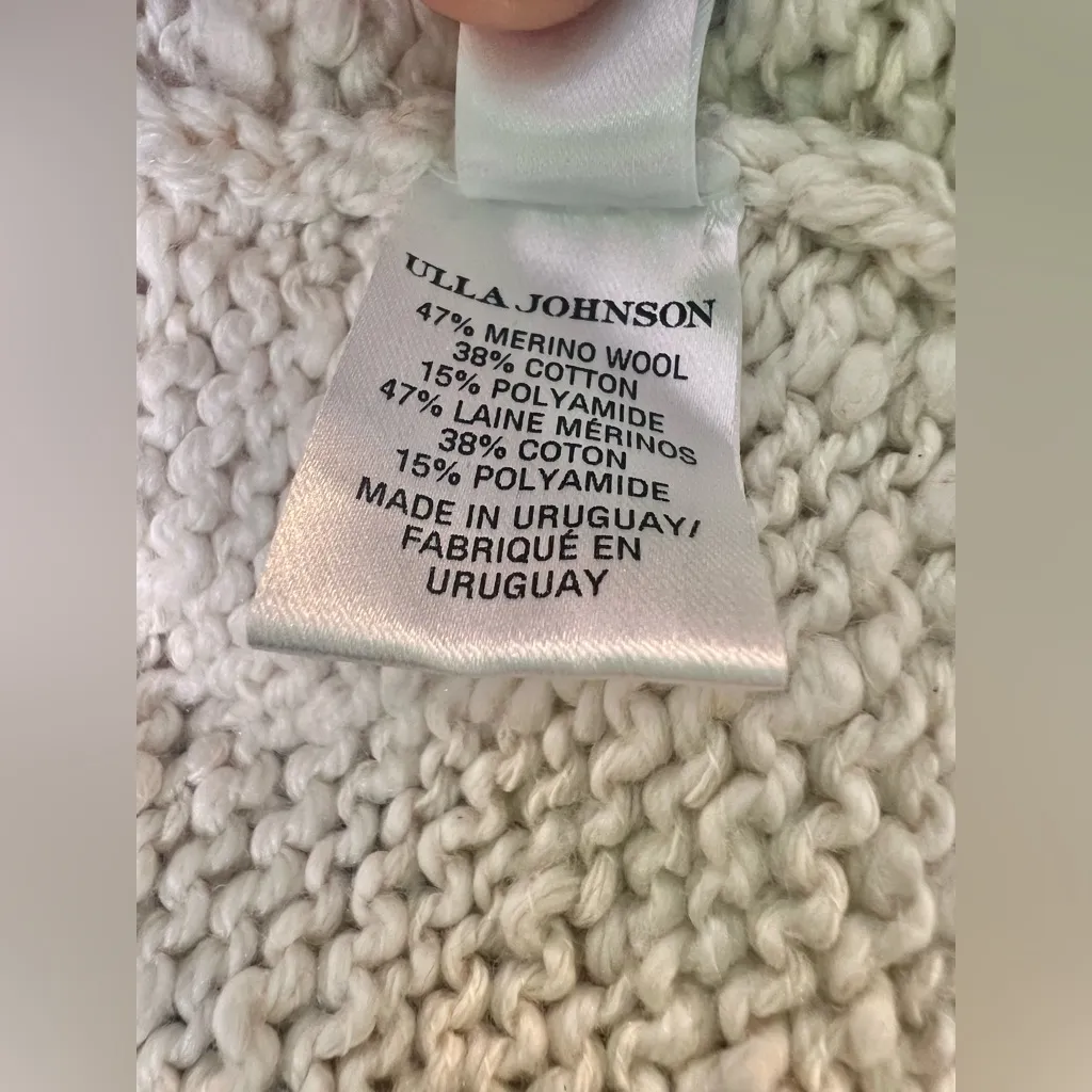 RARE Ulla Johnson Palma Embroidered Knit Peplum Sweater Crocheted Handmade Sz ML - Image 8