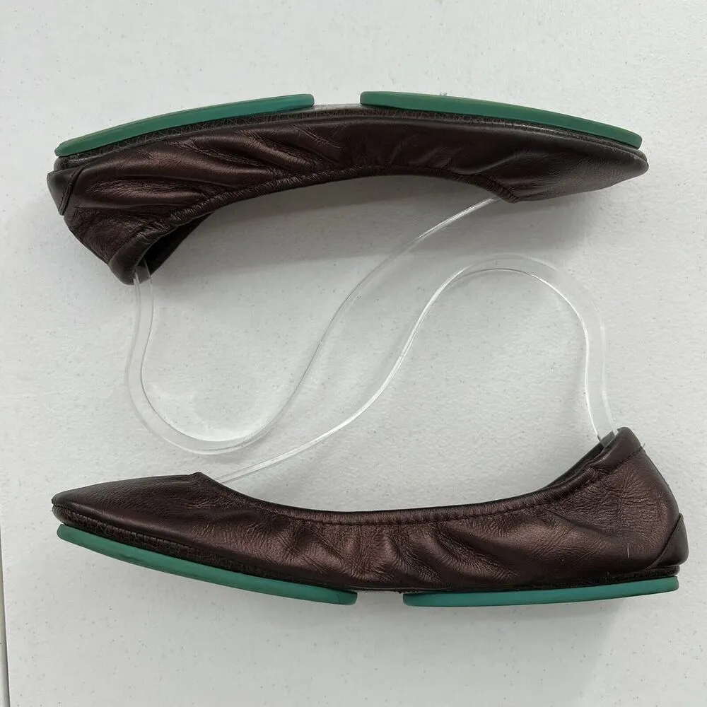 Tieks Sz 8 Ballet Flat Rasberry Truffle Brown Metallic Leather By Gavrieli RARE - Image 4