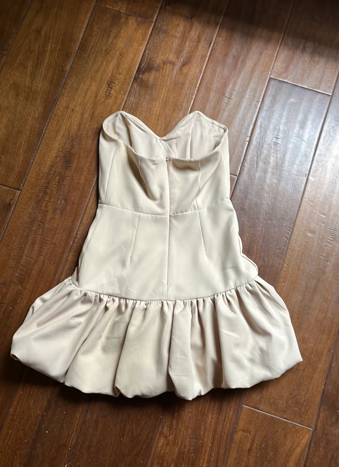Tan Ruffle Mini Dress - Image 3
