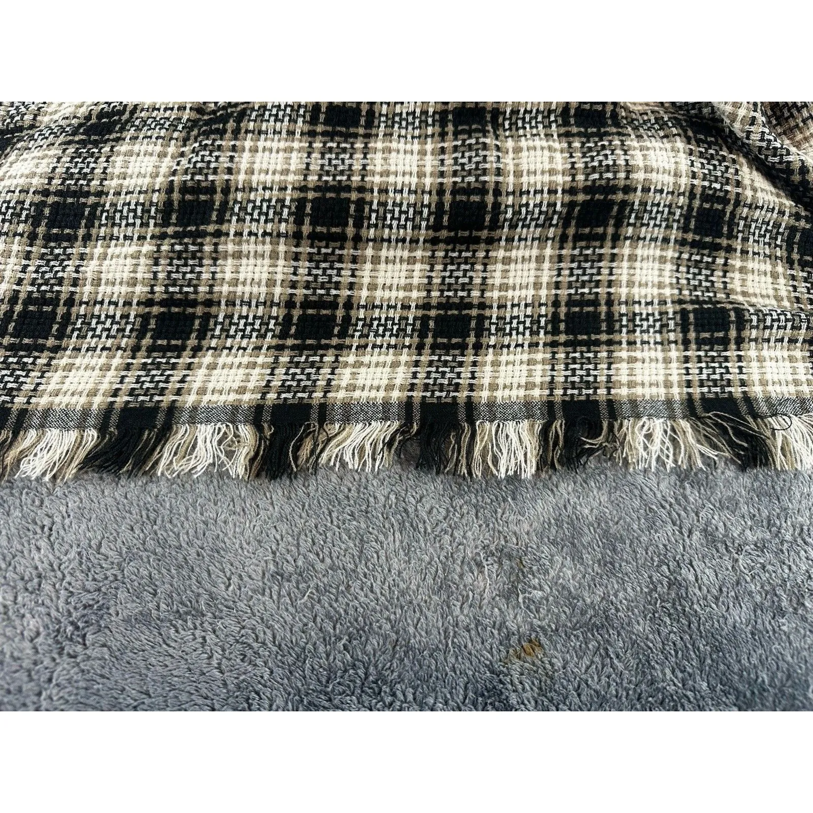 Treasure & Bond Ivory Boyfriend Check Scarf - Oversized Plaid Wrap NWT - Image 6