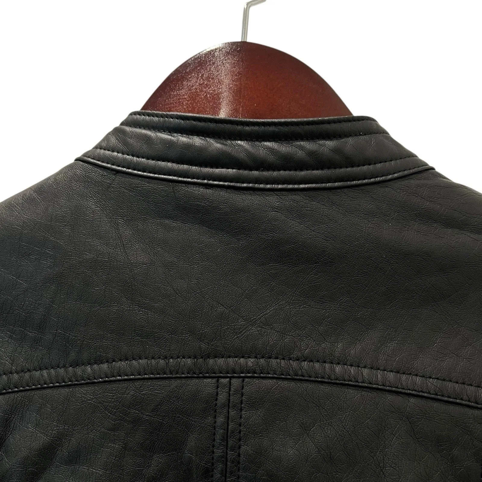 J2 Women's Faux Leather Jacket Black Moto Biker Zipper Long Sleeve Size Medium* - Image 9