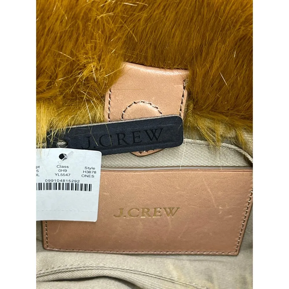 J. CREW Faux Fur Mini Tote Tan NWT - Image 2
