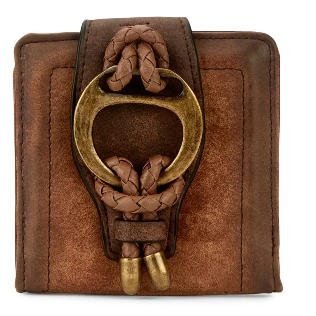 NWT Justin Women's Burnished With Anti Brass Studs Wallet - Brown - Image 1