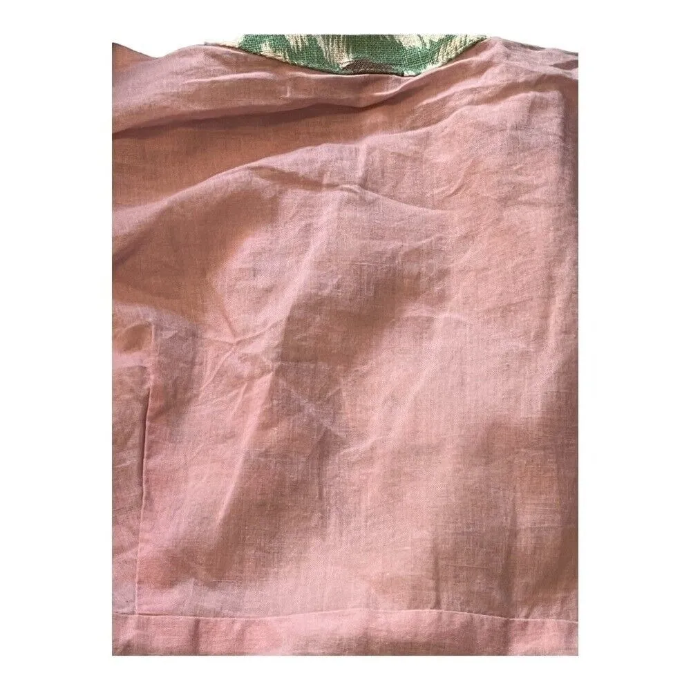 DARLING BRAND LINEN APRIL DRESS‎ FLORAL RUFFLES POCKETS LINED SIZE LARGE NWT Green - Image 8