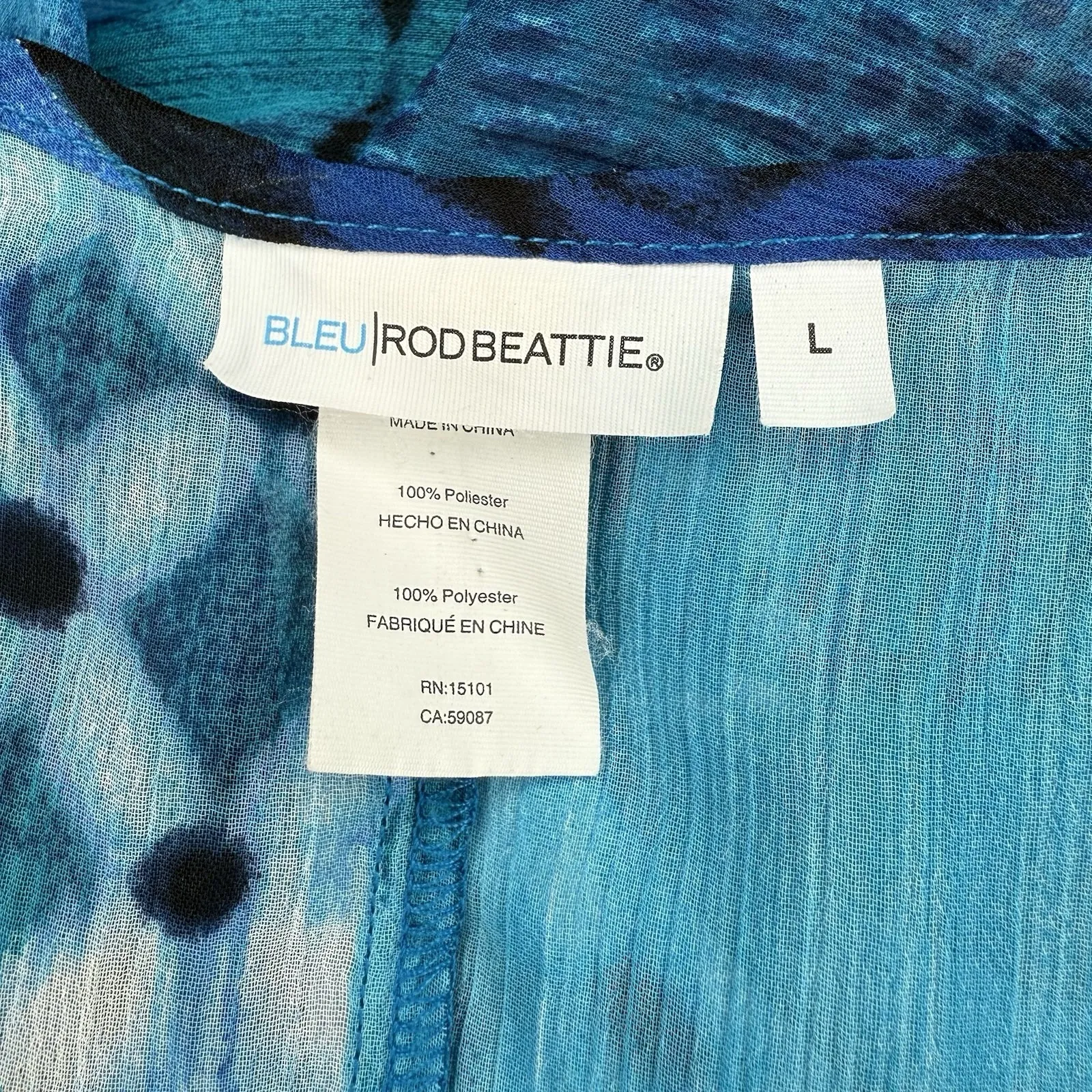 NWOT Bleu Rod Beattie L Swim Cover Up Blouson Maxi Semi Sheer Beach‎ Pool Resort - Image 8