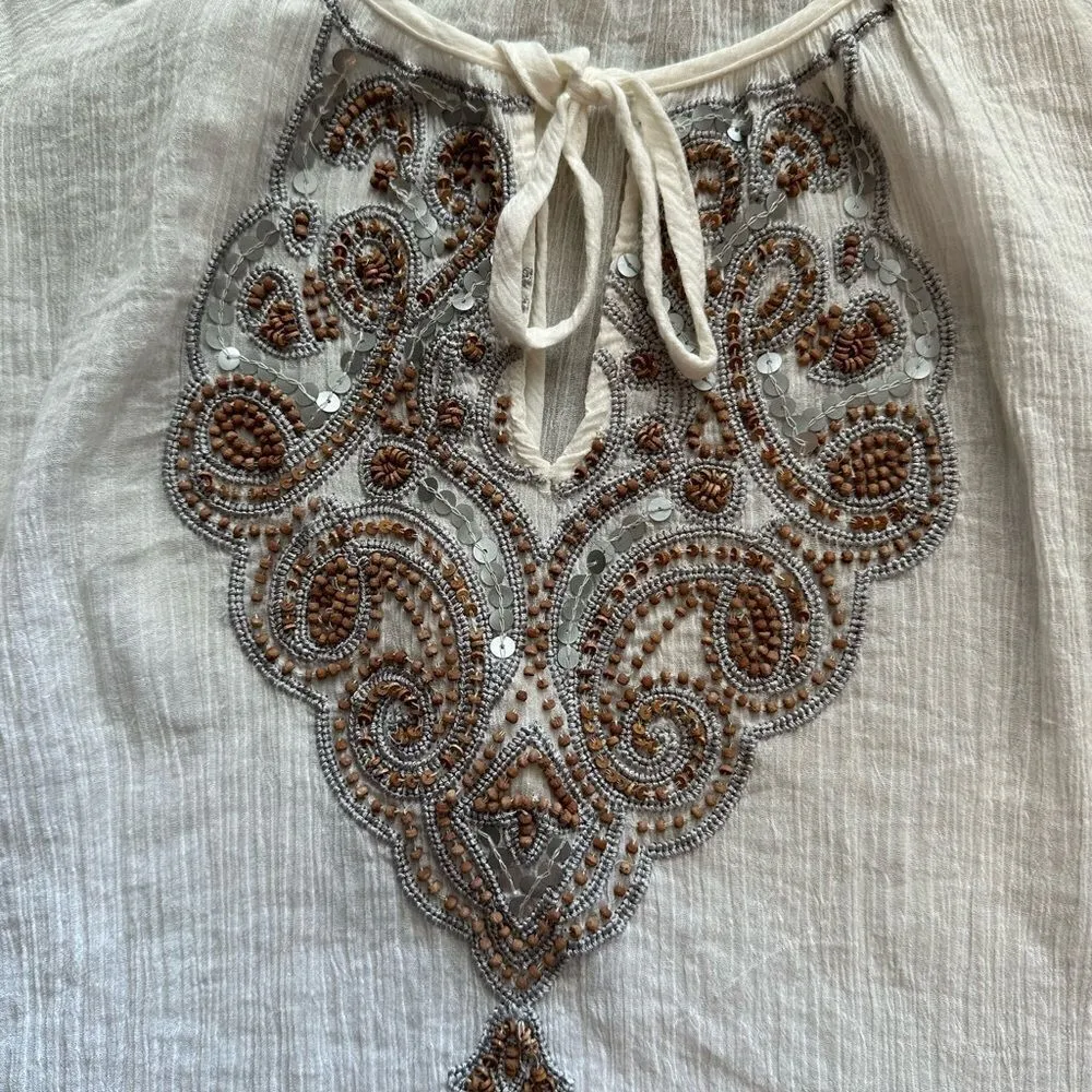 Tommy Bahama Gauze Beaded Blouse - Size M - Image 6