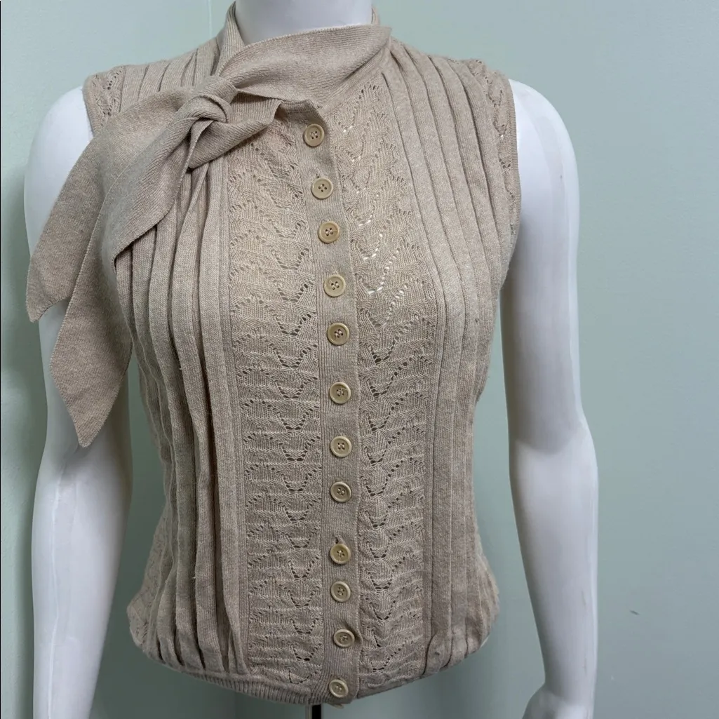 Catherine Malandrino Sleeveless Button Down Sweater - Image 3