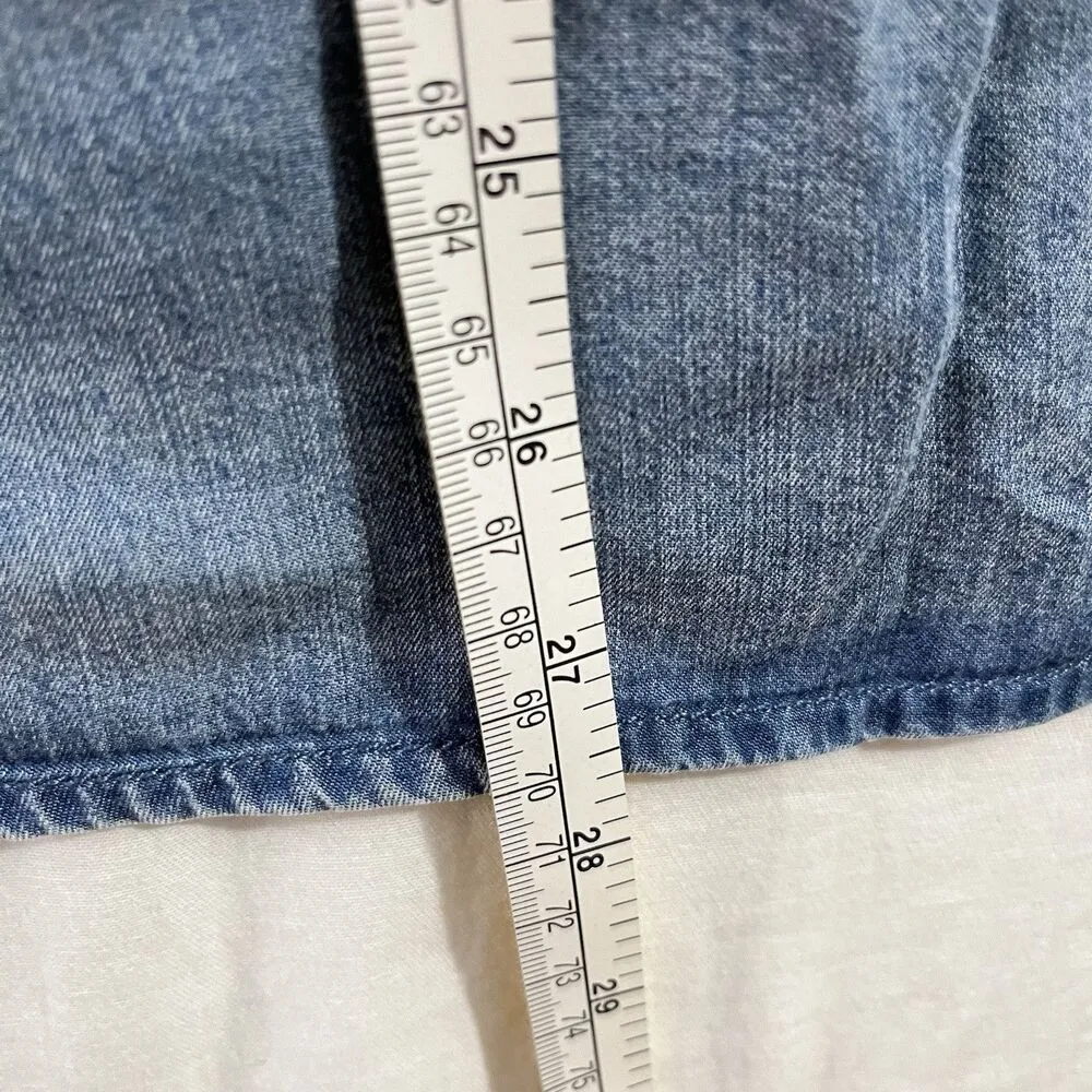 Chicos Womens Blue Top Floral Print Button Rope style Sz 3 XL  Lyocell Boho - Image 5