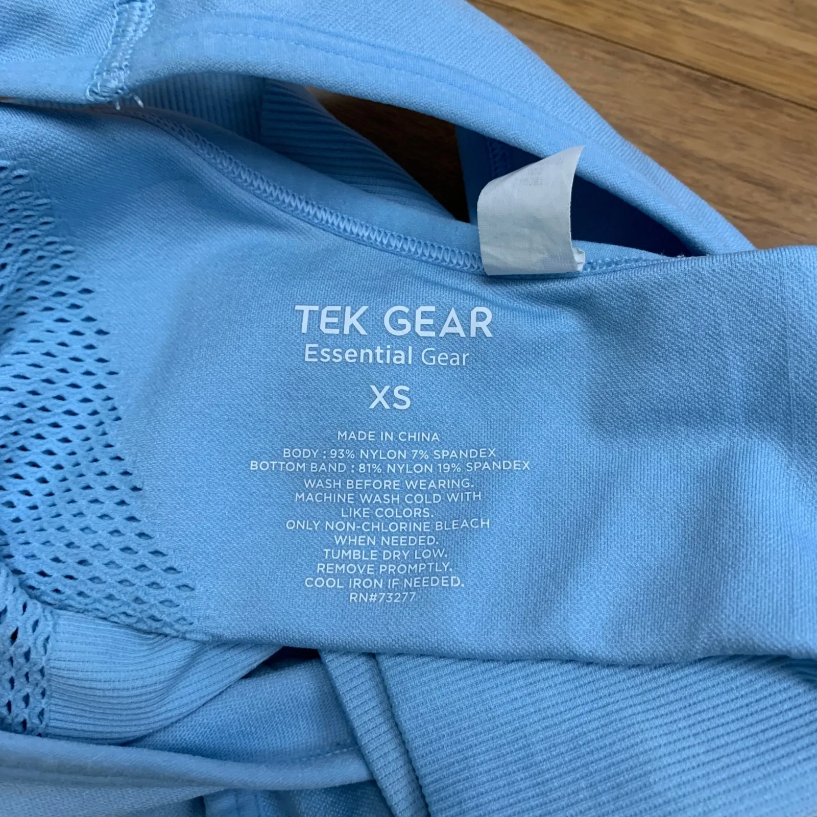 Tek‎ Gear Essential Racerback Sports Bra Womens XS Blue Seamless Activewear Top - Image 3