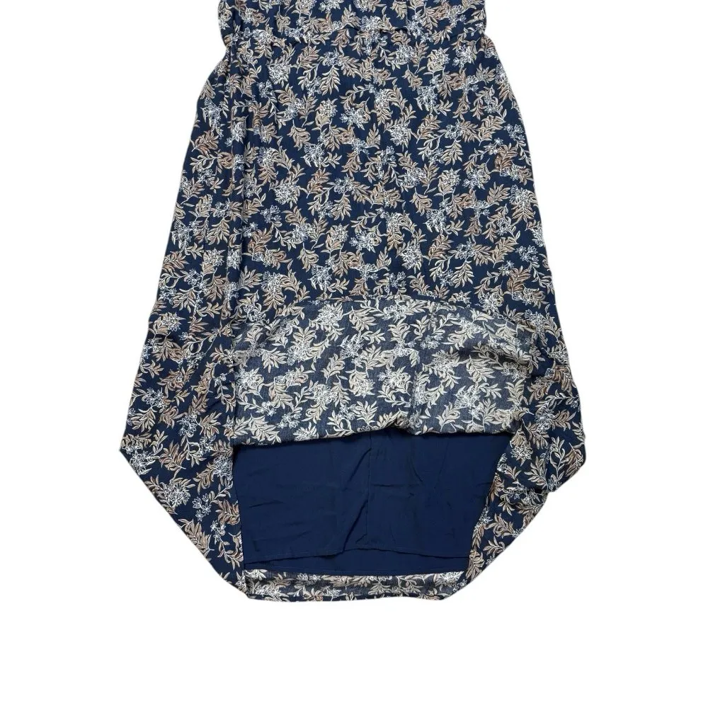 *New Dip Maxi Dress Womens Size L Blue Floral Boho Granola Beach Coastal Resort Size L - Image 4
