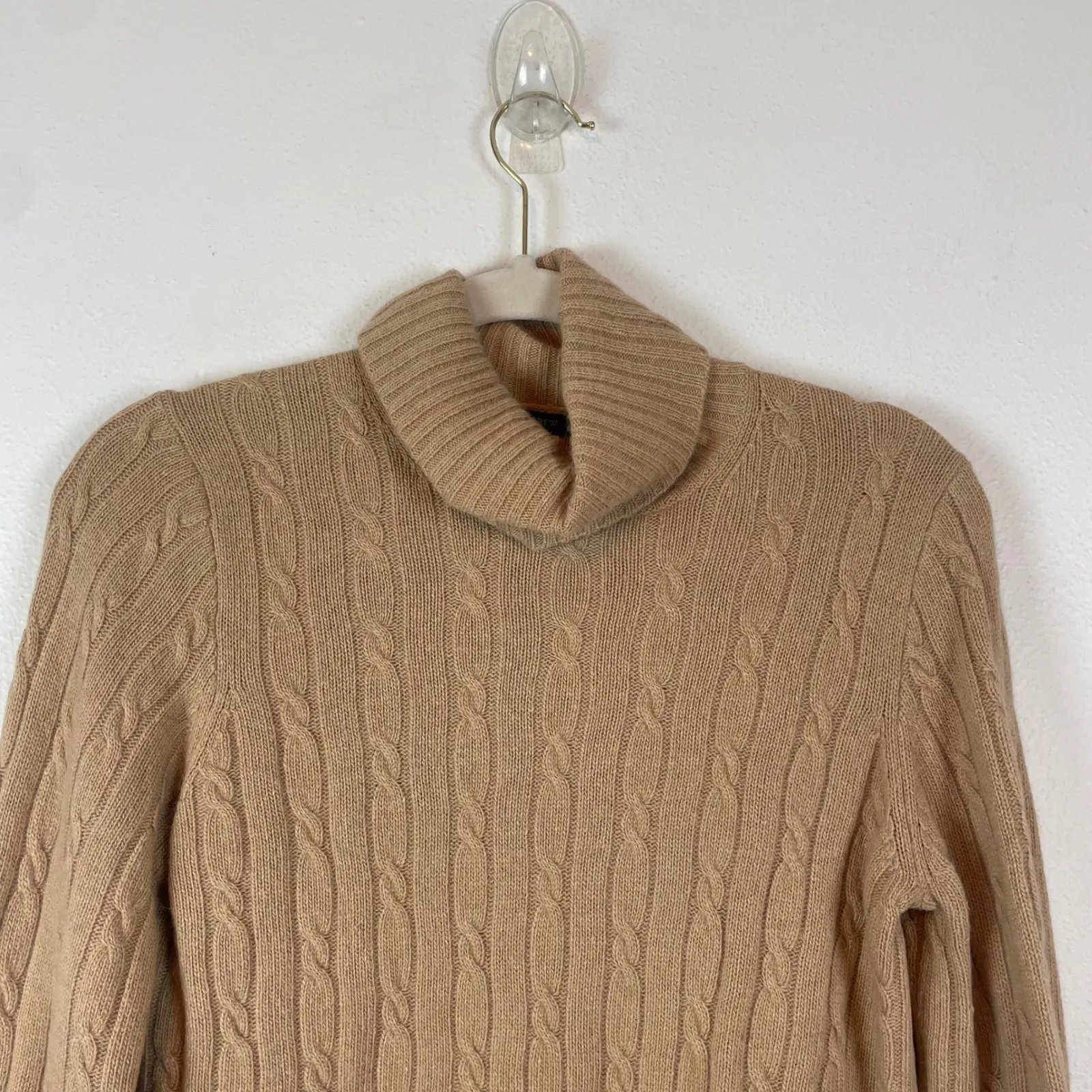 J Crew Cable Knit Turtleneck Sweater M Merino Wool Angora Rabbit Hair Cashmere - Image 2