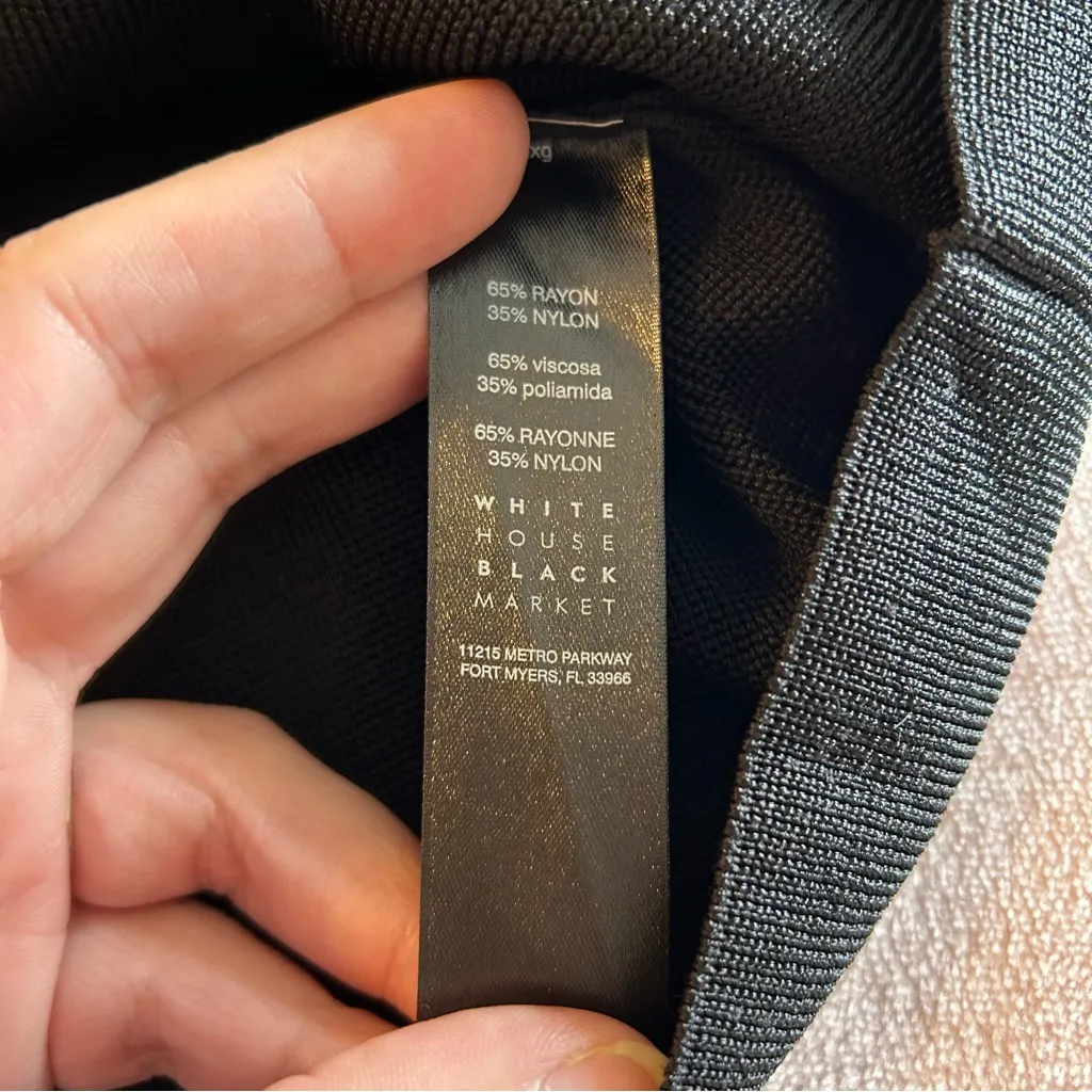 NWOT WHBM black off the shoulder short sleeve stretch top size M - Image 4