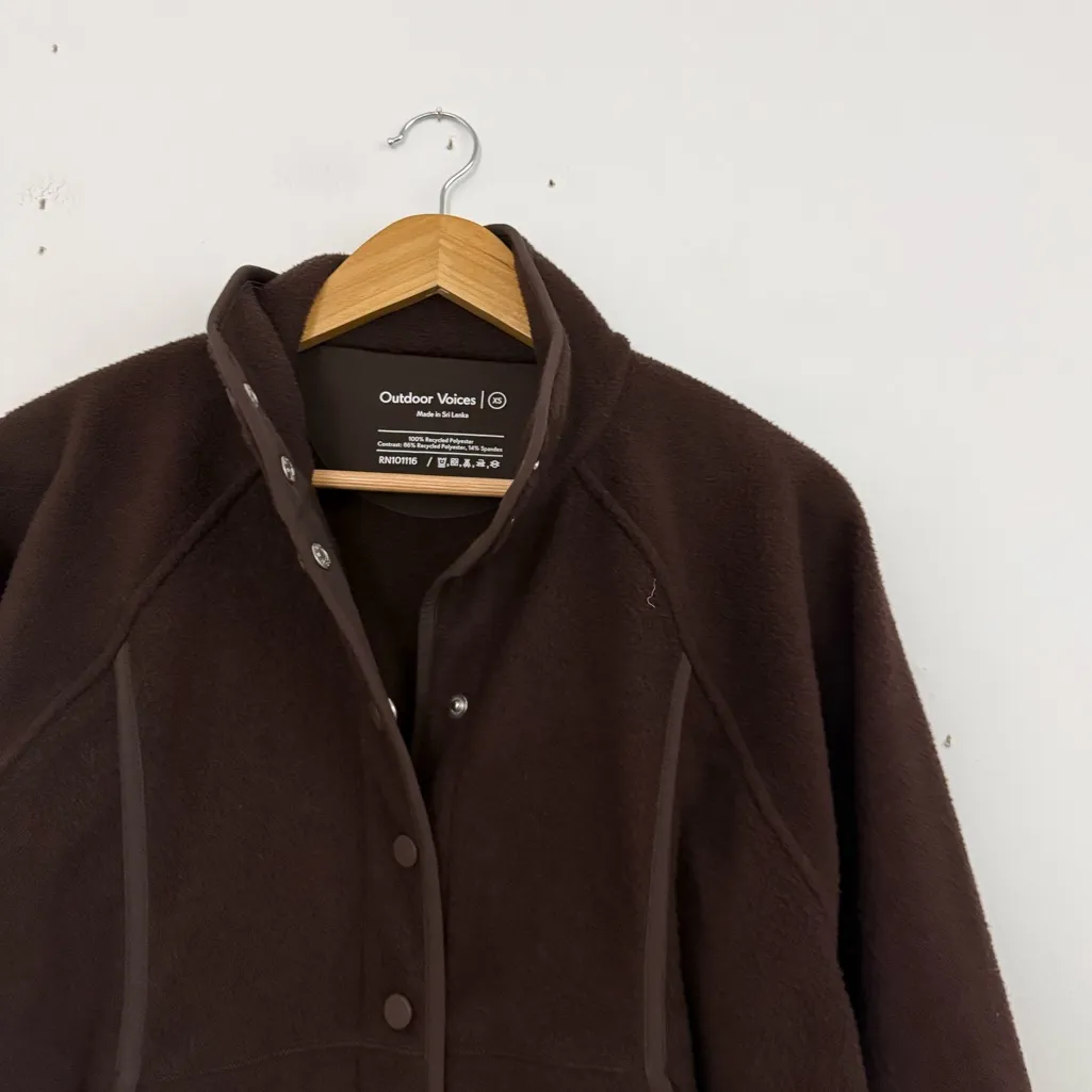 Outdoor Voices  Brown RecFleece Snap Button Down Jacket - Image 4