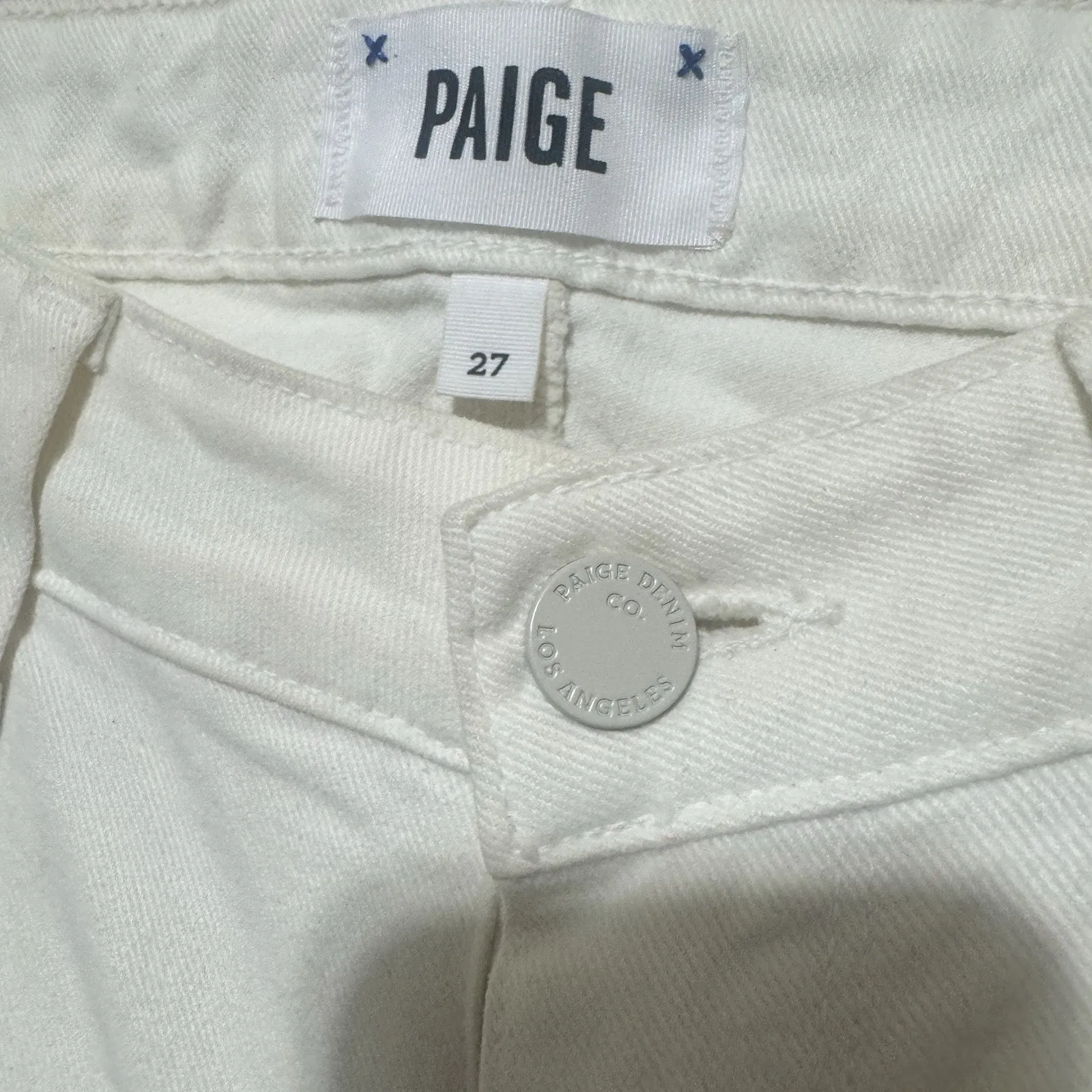 Paige Verdugo Jeans Size 27 Ultra Skinny Metallic Gold Dip Dye Cream denim - Image 4