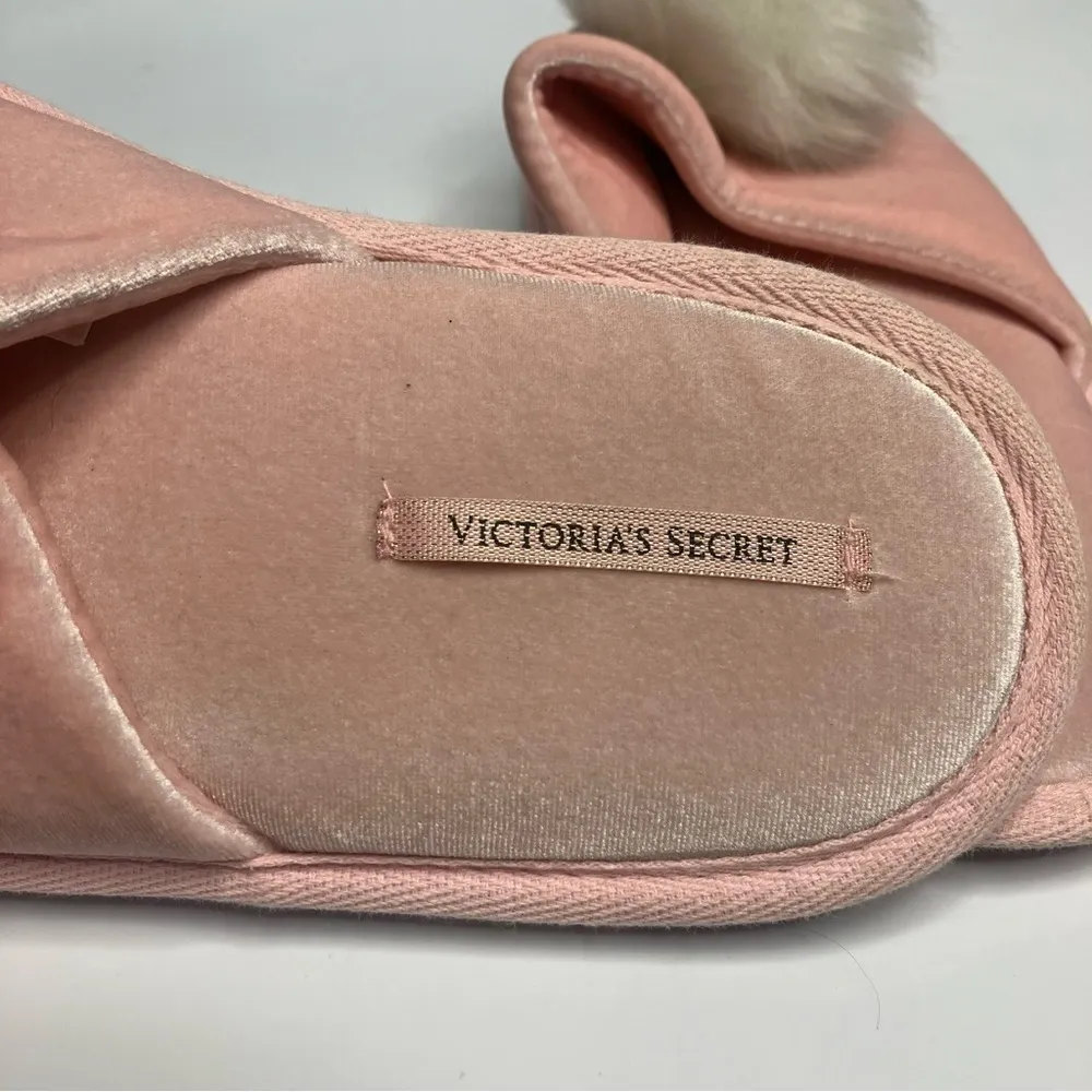 Victoria’s Secret velvet Pom slippers‎ size large - Image 5