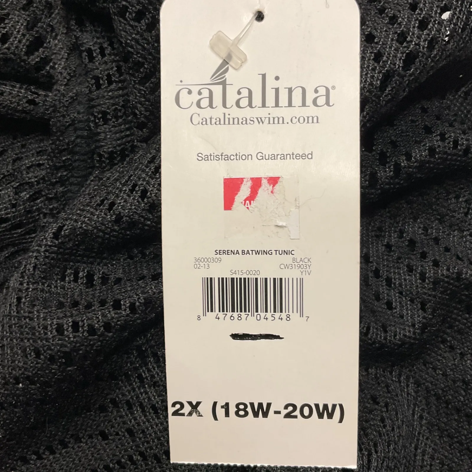 Catalina‎ Women's Batwing Tunic Size 2X Black Cinched Front Swim Cover-Up NWT - Image 11