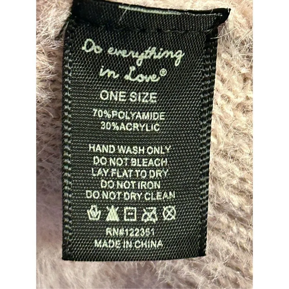 Do Everything in Love Pink sweater poncho, one size, comfy, autumn, cozy, artsy - Image 3