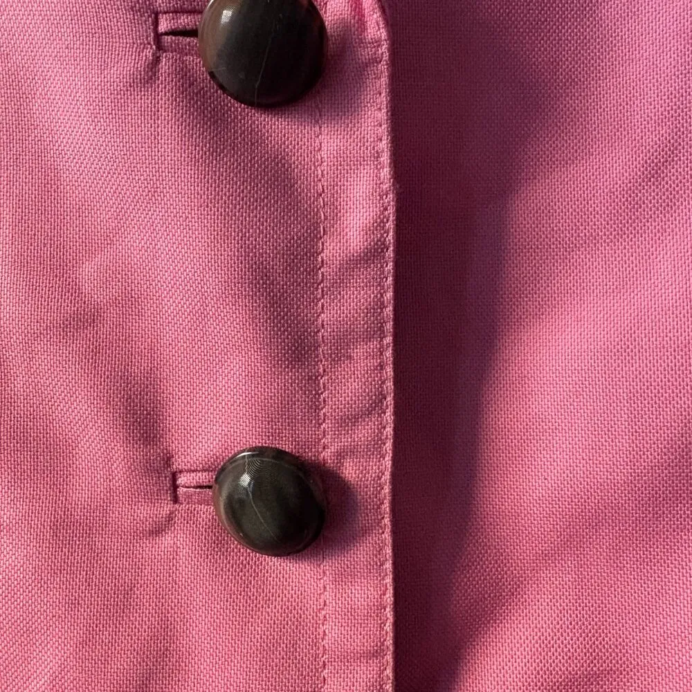 Talbots size 10 trench coat jacket linen-blend pink lined spring springtime - Image 5