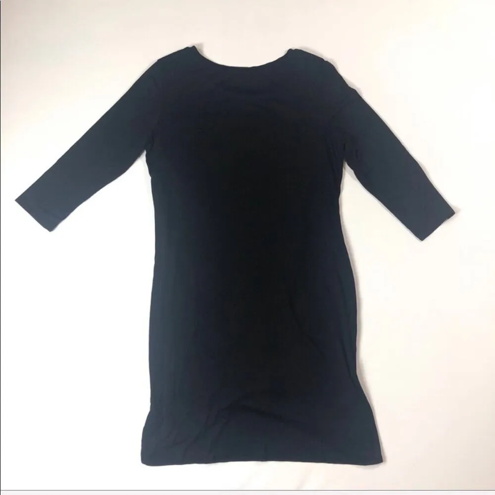 Gibson  Black ruched long sleeve knit dress XL - Image 8