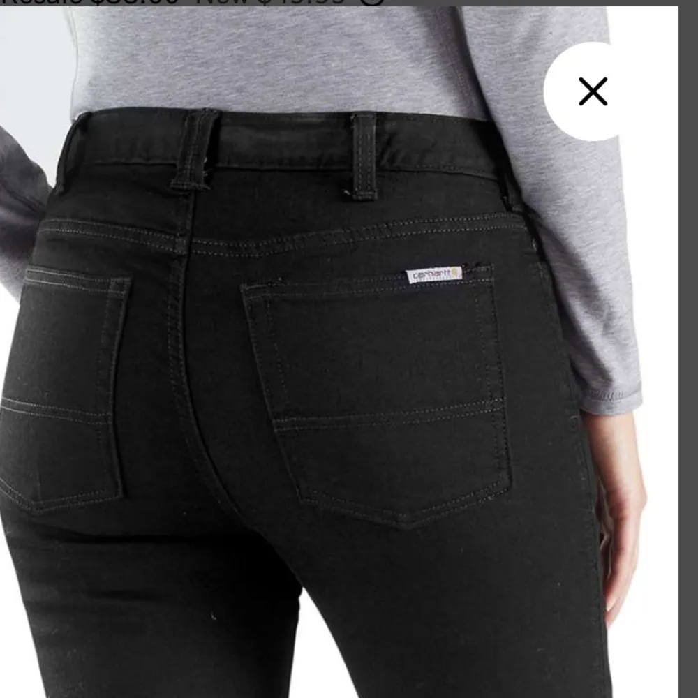 Women's Carhartt Onyx Black Slim Fit Skinny Leg Jeans Size 2R - Image 4