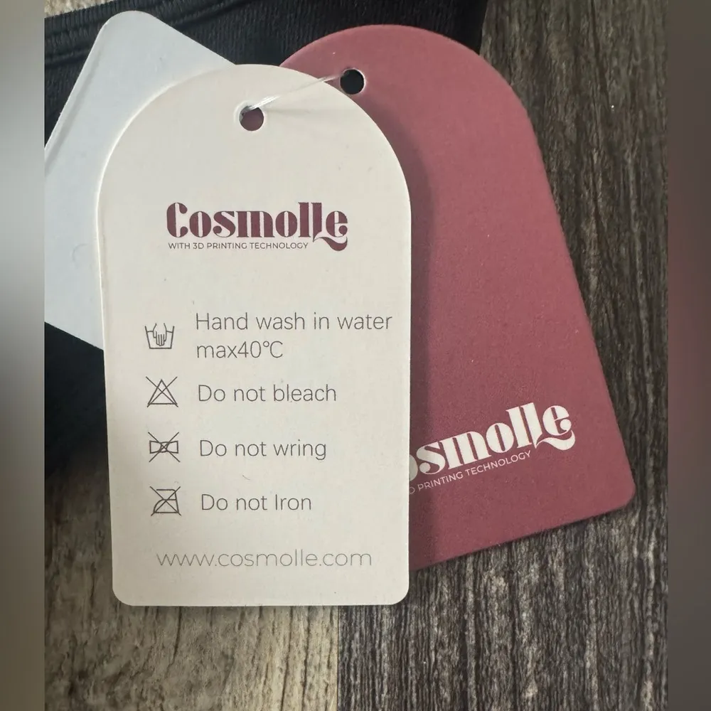 Cosmolle Athletic Sports Bra Wireless Black racerback XL - Image 3