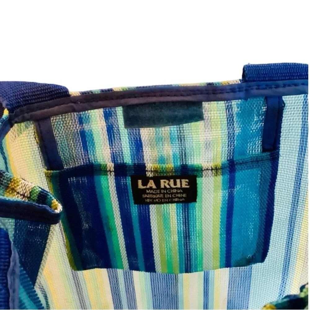 La Rue Mesh Tote Shopping Bag Blue - Image 6