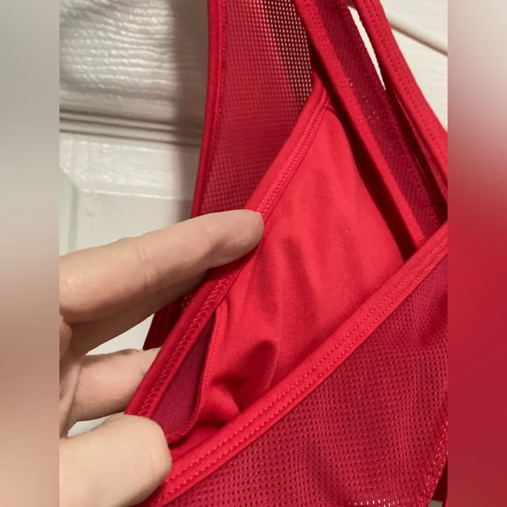 Fabletics Faye Red Strappy High Impact Sports Bra - Image 5