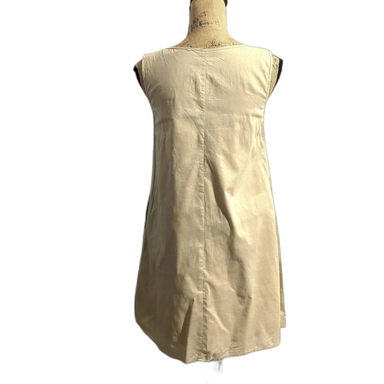 Calypso St. Barth for Target Shift Dress Tan Beaded Neckline‎ Size XS (No Belt) - Image 4