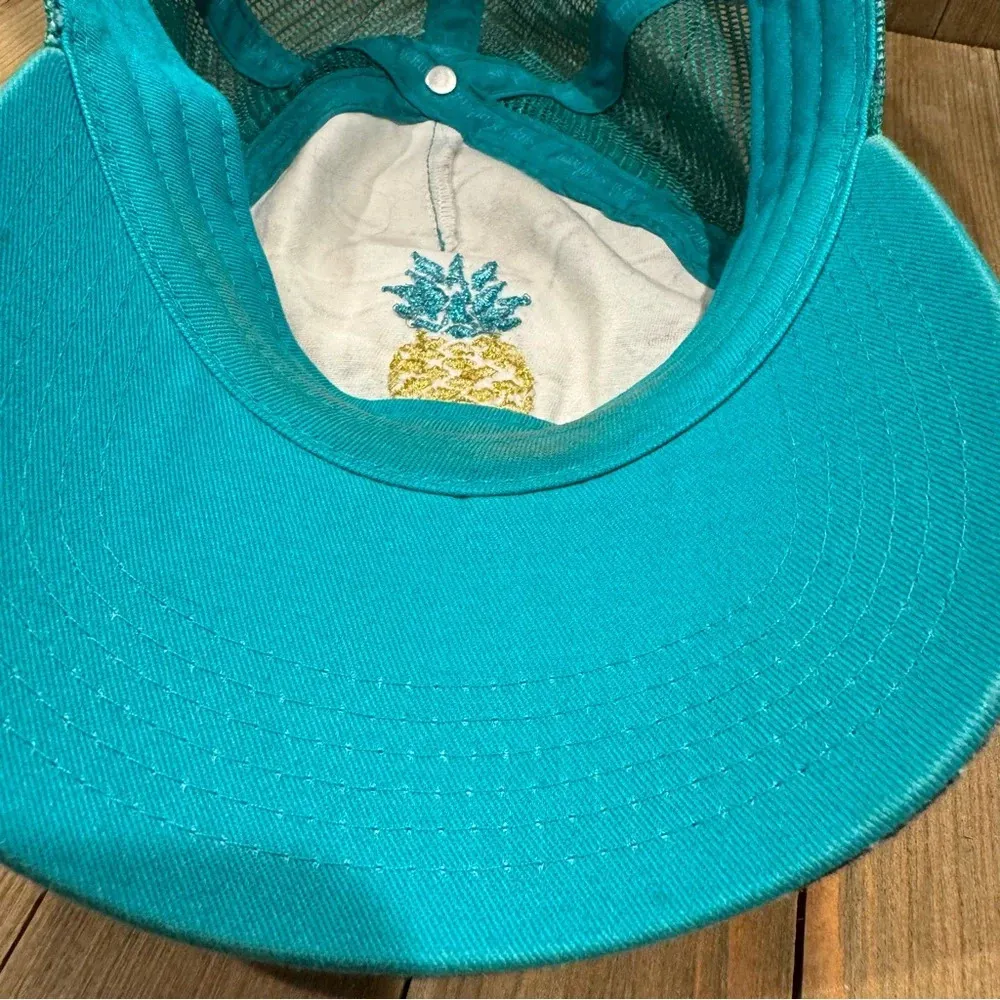 Simply‎ Southern Low Profile Trucker Hat Teal & Camo w/ Pineapple Logo - Image 4