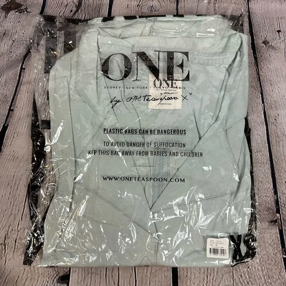 Women’s Duster Trench Coat Jacket Denim Chambray She Wolf Wash XS - Image 7