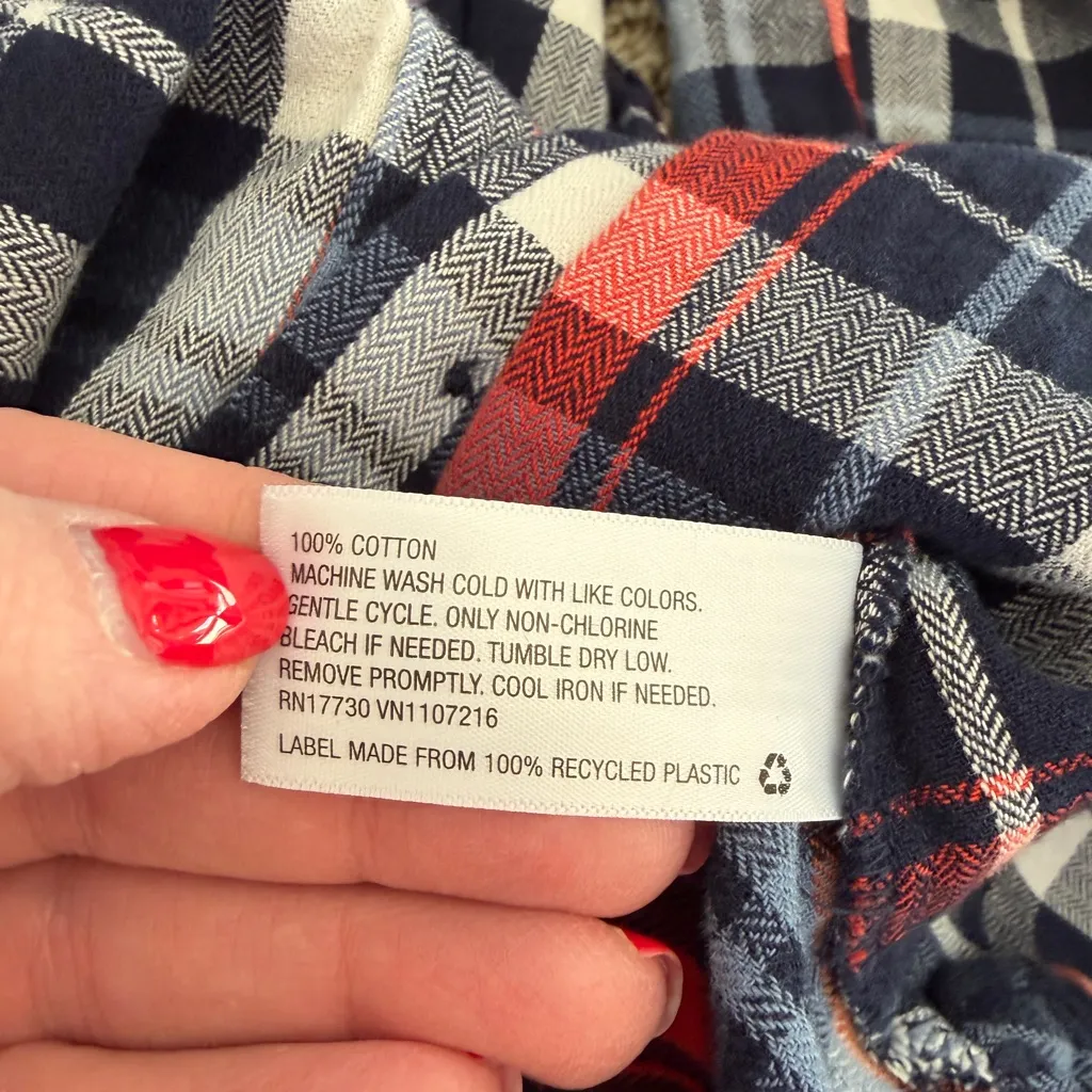 Universal Thread Flannel Shirt Dress Size Large Tartan Plaid Preppy U7 - Image 5