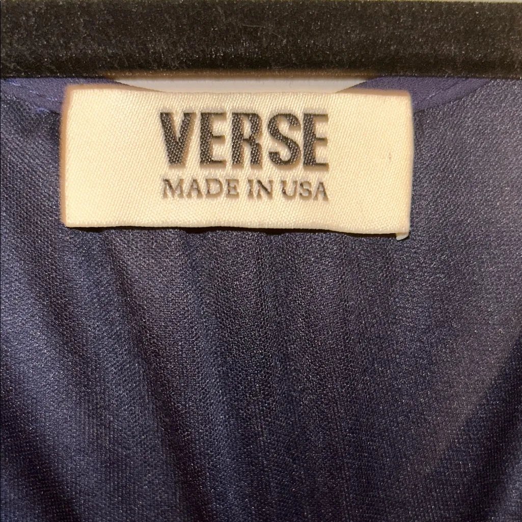 Chic Bee Pattern Navy Midi Dress Blue - Image 2