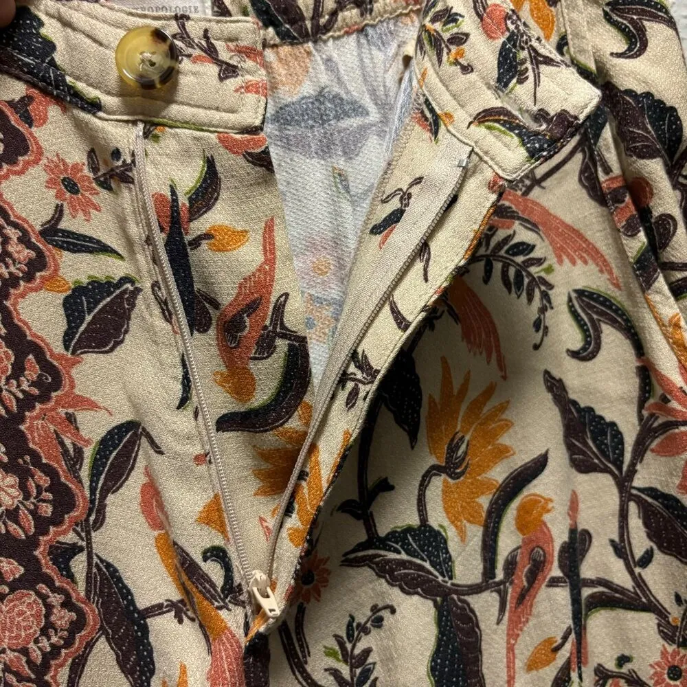 Anthropologie Womens Smocked Balloon Leg Pants  Floral Print Size 10 - Image 9