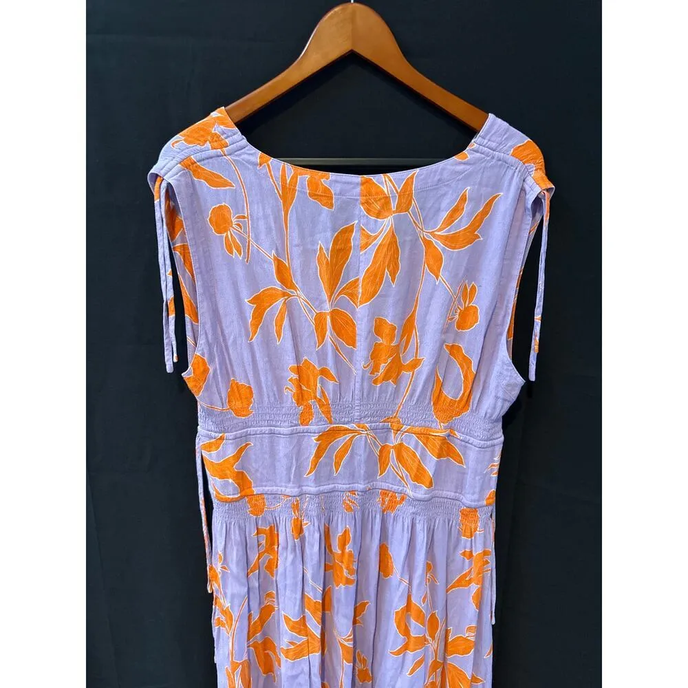 Women’s Thakoon Collective Lavender and Orange Floral Sundress Size 14 Purple - Image 4