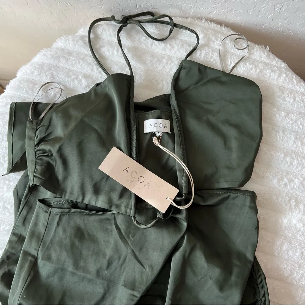 NWT ACOA Paradise Olive Dress Green Size M - Image 2