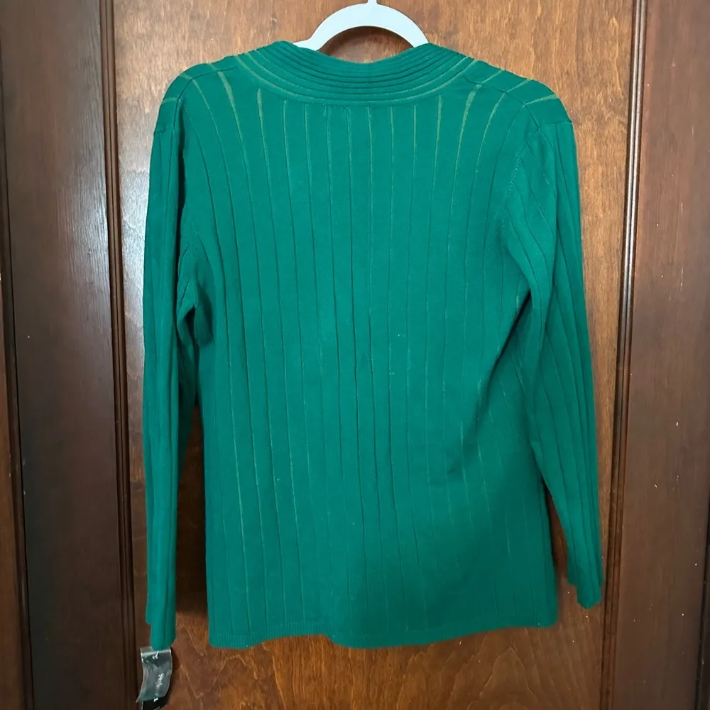NWT Y2K Empire Waist Kelly Green Crossover Top Size L Size L - Image 5