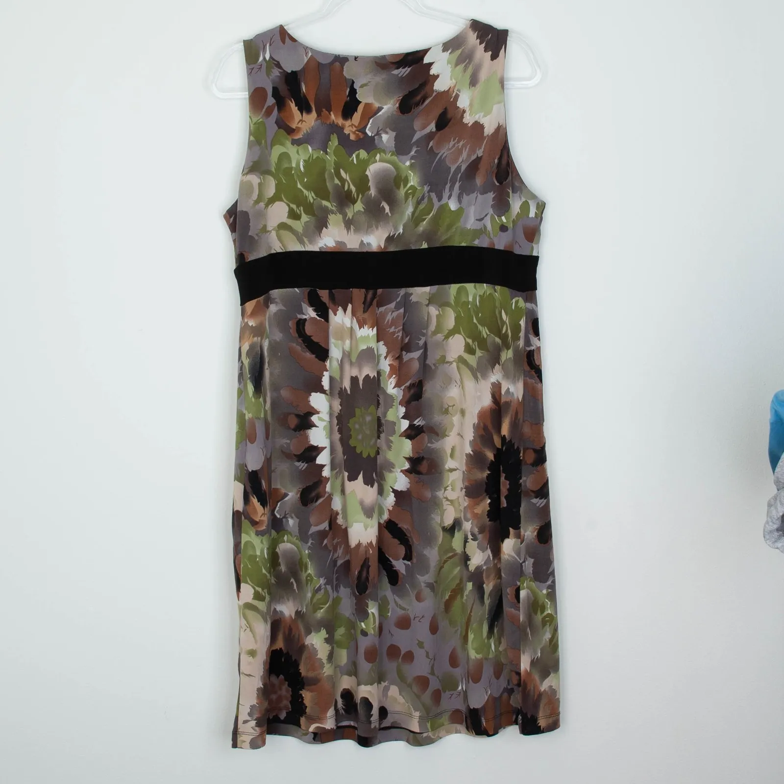 Dressbarn Womens Floral Sleeveless Babydoll Dress 14 Forest Fairy Goblincore Y2K - Image 7